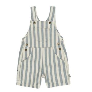 Rylee + Cru Denim Shortalls || Ocean Stripe, 2-3 Y